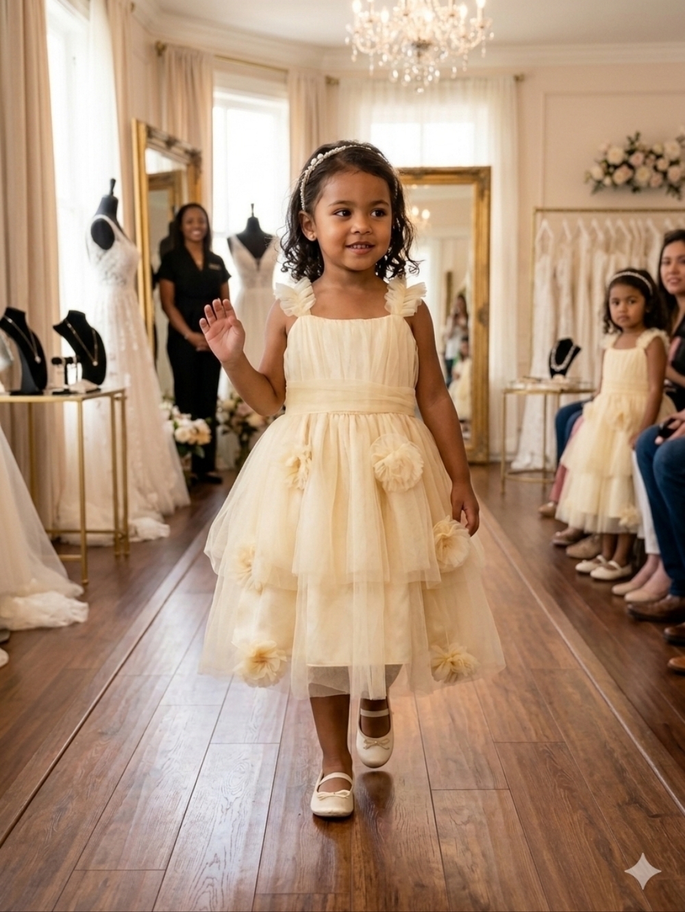 Thinl Pink Ivory Tulle Pom-Pom Party Dress, Size 4, NWOT